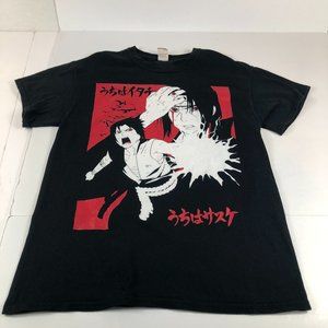 Naruto Uzumaki Shirt Men's Medium Black & Red Big Graphic Print 2002 Anime
